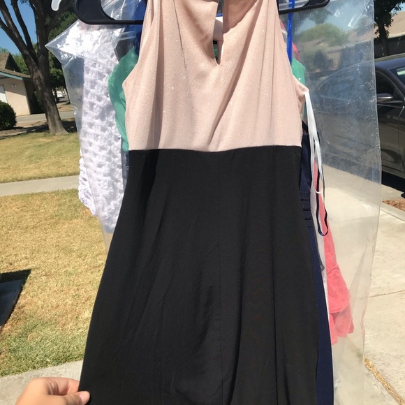 Slim Sparkle Champagne & black short dress - Picture 3 of 3